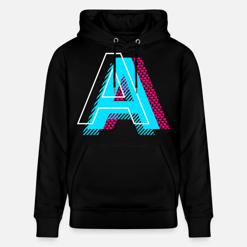 Lettre initiale A - Sweat à capuche bio CRUISER Stanley/Stella Unisexe - noir