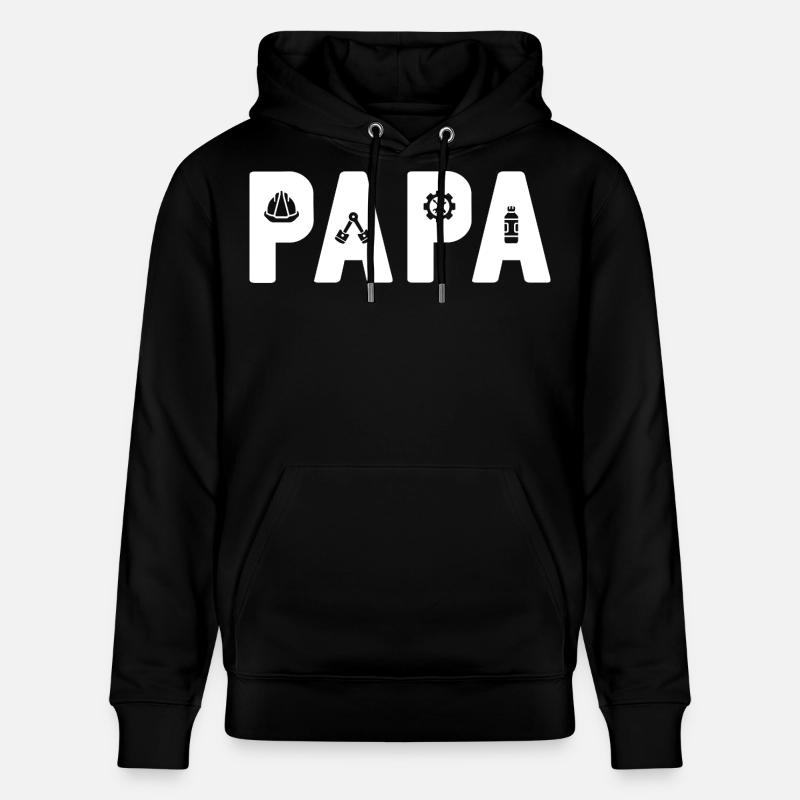 PAPA Engineer : Le papa mécanicien - Sweat à capuche bio CRUISER Stanley/Stella Unisexe - noir