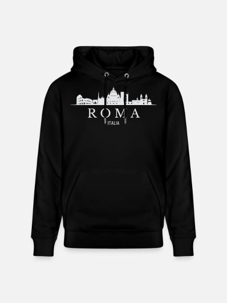 Rome skyline, I love Rome - Stanley/Stella CRUISER Unisex Organic Hoodie - black
