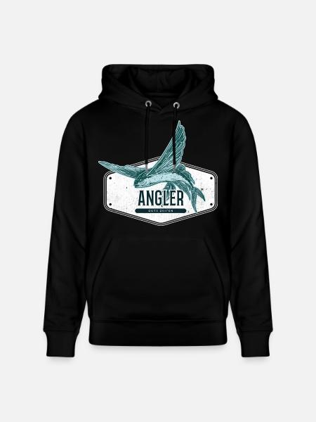 Angler USA Design Flying Fish - Stanley/Stella CRUISER Unisex Organic Hoodie - black