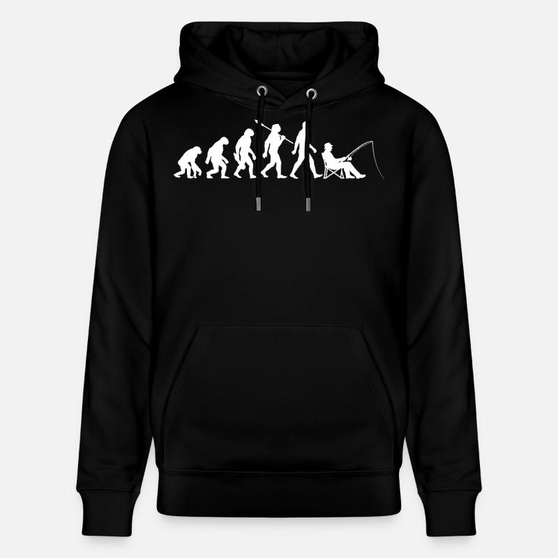 Evolution - Pêcheur, Cadeau de pêche - Sweat à capuche bio CRUISER Stanley/Stella Unisexe - noir