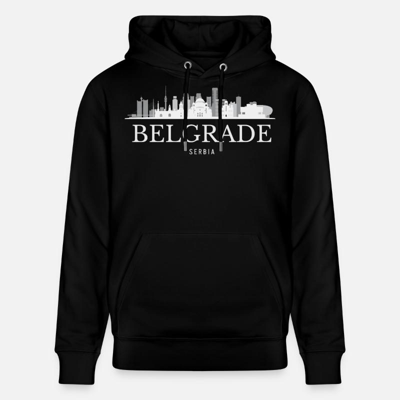 Silhouette de Belgrade, Belgrade Serbie - Sweat à capuche bio CRUISER Stanley/Stella Unisexe - noir