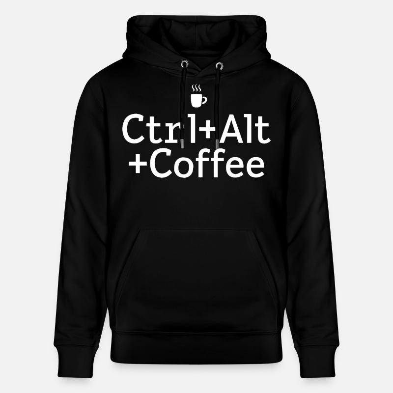 Kaffee-pause Ctrl-Alt-Café - Sweat à capuche bio CRUISER Stanley/Stella Unisexe - noir