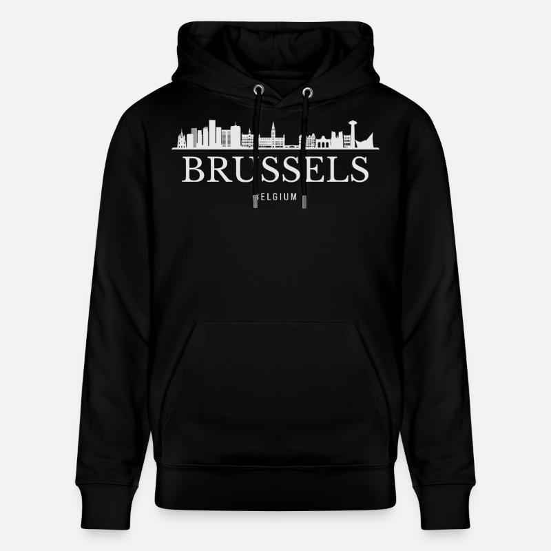 Silhouette de Bruxelles, Bruxelles Belgique - Sweat à capuche bio CRUISER Stanley/Stella Unisexe - noir