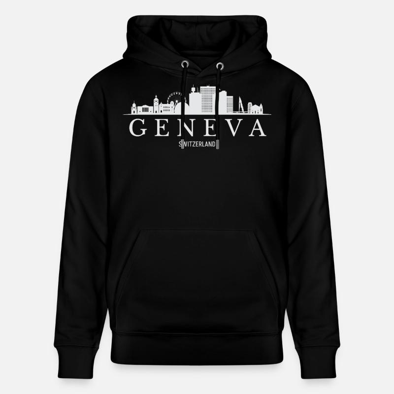 Silhouette de Genève, Genève, Suisse - Sweat à capuche bio CRUISER Stanley/Stella Unisexe - noir