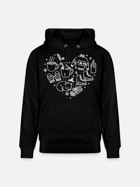 Winter Heart - Stanley/Stella CRUISER Unisex Organic Hoodie - black