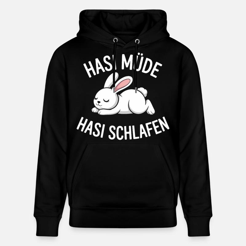 Lapin Lapin fatigué Lapin endormi - Sweat à capuche bio CRUISER Stanley/Stella Unisexe - noir