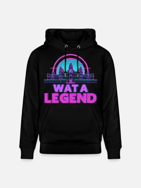 Cambodia Cambodian Wat A Legend - Stanley/Stella CRUISER Unisex Organic Hoodie - black