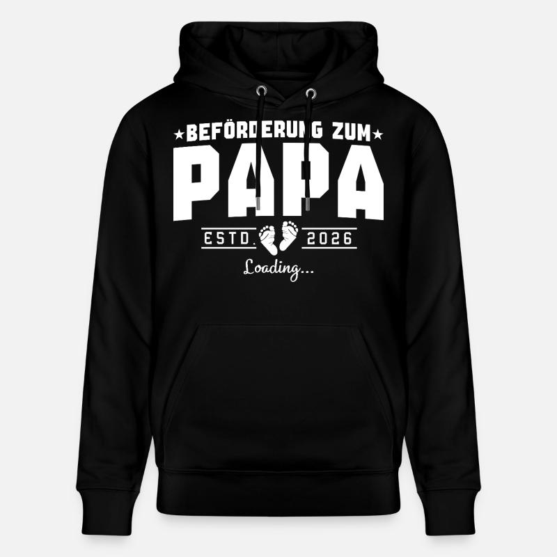 Papa 2026 loading Werdender Vater - Stanley/Stella Unisex Bio-Hoodie CRUISER  - Schwarz