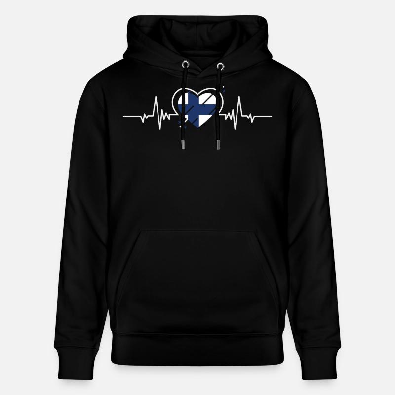 Finnland Herzfrequenz-Ticket Geschenk - Stanley/Stella Unisex Bio-Hoodie CRUISER  - Schwarz