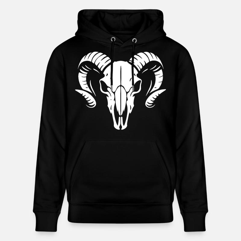 Widderkopf Schädel mit Hörnern - Rammbock - Stanley/Stella Unisex Bio-Hoodie CRUISER  - Schwarz