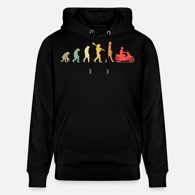  Evolution Moped Mofafahrer - Stanley/Stella Unisex Bio-Hoodie CRUISER  - Schwarz