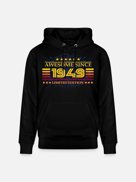 Awesome since 1949 Limited Edition - Stanley/Stella Unisex Bio-Hoodie CRUISER  - Schwarz