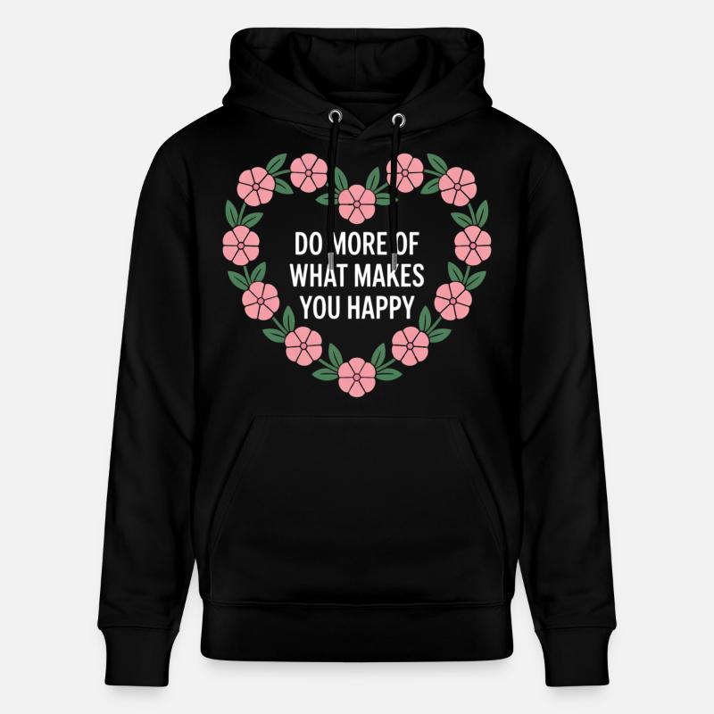 Fleur Coeur Plus de Bonheur - Sweat à capuche bio CRUISER Stanley/Stella Unisexe - noir