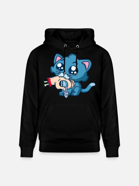 Gourmet kitten - Stanley/Stella CRUISER Unisex Organic Hoodie - black