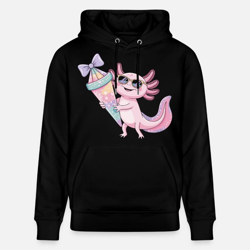 Fête glace Pink Axolotl - Sweat à capuche bio CRUISER Stanley/Stella Unisexe - noir