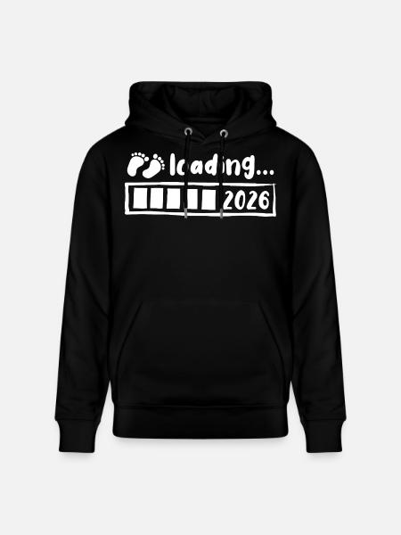 Baby 2026 loading - Pregnancy - Gift - Stanley/Stella CRUISER Unisex Organic Hoodie - black