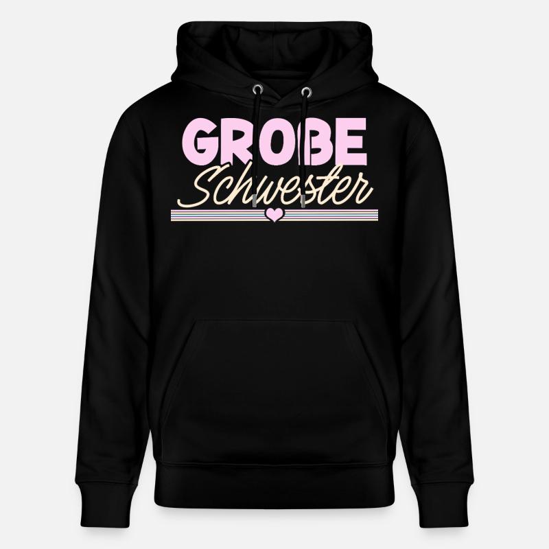 Große Schwester - Stanley/Stella Unisex Bio-Hoodie CRUISER  - Schwarz