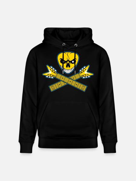 Guitar Pick Skull and Crossed Guitars - Stanley/Stella CRUISER Unisex Organic Hoodie - black