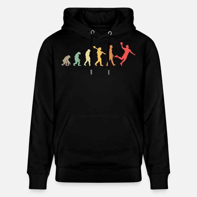 Évolution du handball Développement rétro - Sweat à capuche bio CRUISER Stanley/Stella Unisexe - noir