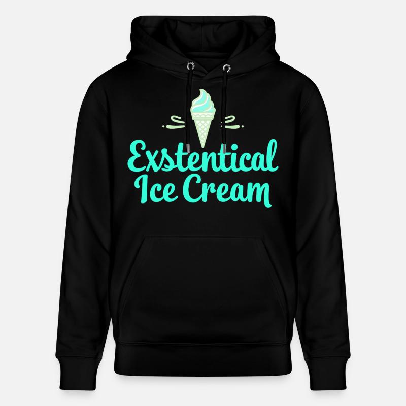 Existenzielle Eiscreme Lustiger Spruch Eis Waffel - Stanley/Stella Unisex Bio-Hoodie CRUISER  - Schwarz