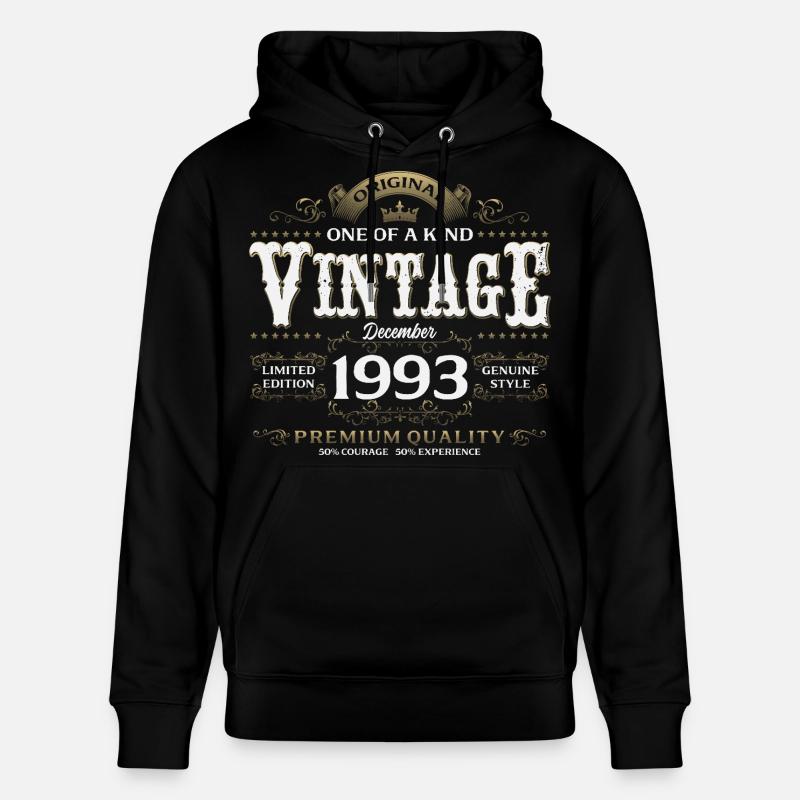 32e anniversaire Millésime décembre 1993 - Sweat à capuche bio CRUISER Stanley/Stella Unisexe - noir