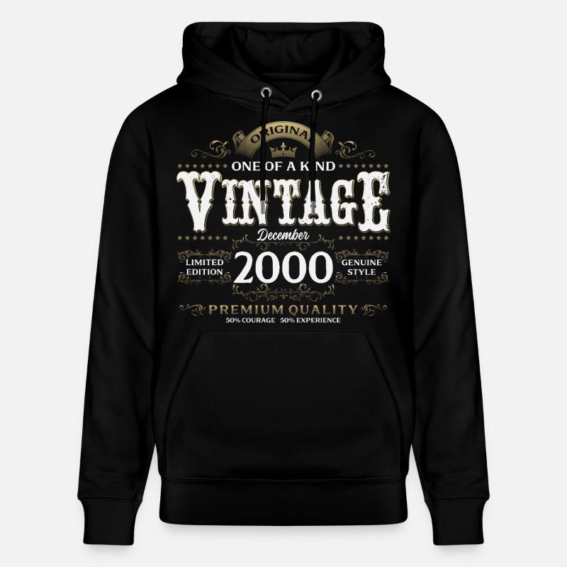 25e anniversaire Millésime décembre 2000 - Sweat à capuche bio CRUISER Stanley/Stella Unisexe - noir