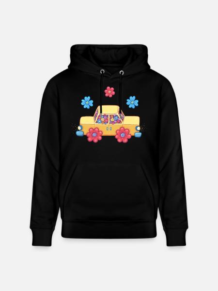 Floral Car - Stanley/Stella CRUISER Unisex Organic Hoodie - black