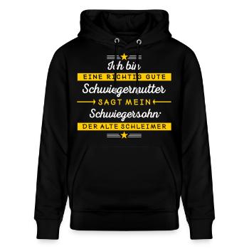 Ich bin Schwiegermutter - Stanley/Stella Unisex Bio-Hoodie CRUISER  - Schwarz - Vorne - Alina (178cm) & Michal (187cm)