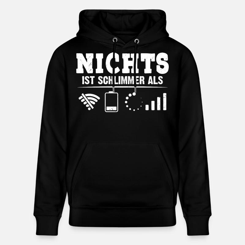 Coder NICHTS IST SCHLIMMER ALS LUSTIG - Stanley/Stella Unisex Bio-Hoodie CRUISER  - Schwarz