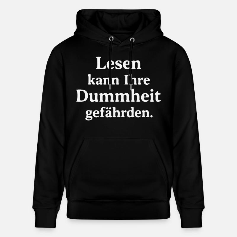 Reading can jeopardize your stupidity - Stanley/Stella CRUISER Unisex Organic Hoodie - black