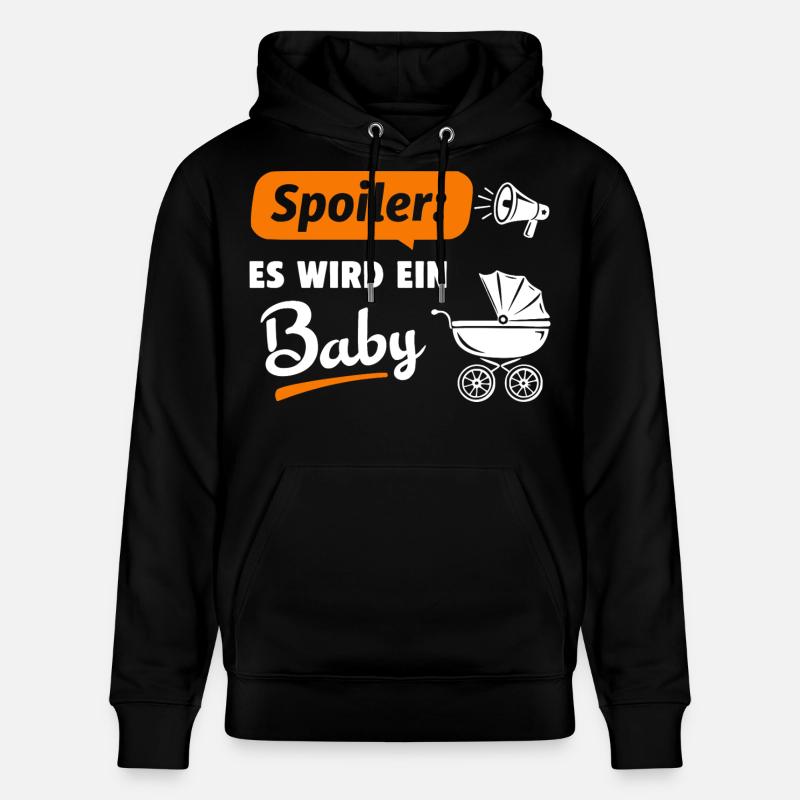 Spoiler: Es wird ein Baby - Stanley/Stella Unisex Bio-Hoodie CRUISER - Schwarz