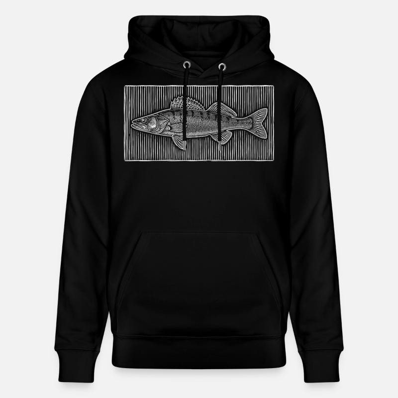 Traits – Noble Angler & Fischer Design - Sweat à capuche bio CRUISER Stanley/Stella Unisexe - noir
