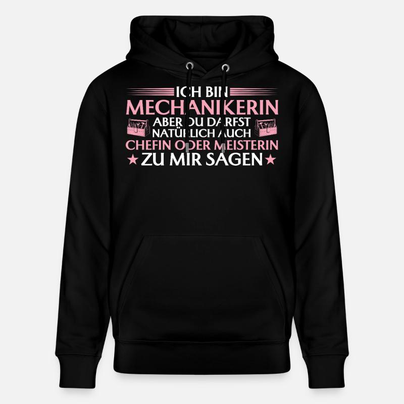 Handwerkerin Chefin oder Meisterin - Mechanikerin - Stanley/Stella Unisex Bio-Hoodie CRUISER  - Schwarz