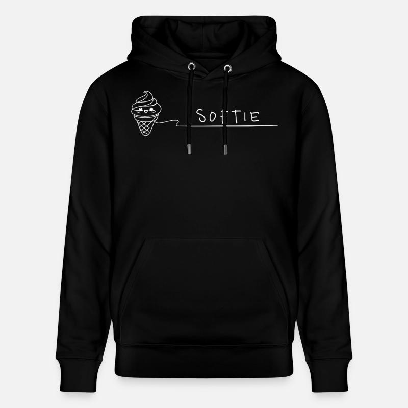 Softie. Softeis Liebe Minimal Oneline - Stanley/Stella CRUISER Unisex Organic Hoodie - black