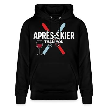 Après-Skier Than You – Ski & Vin - Sweat à capuche bio CRUISER Stanley/Stella Unisexe - noir - Devant - Alina (178cm) & Michal (187cm)