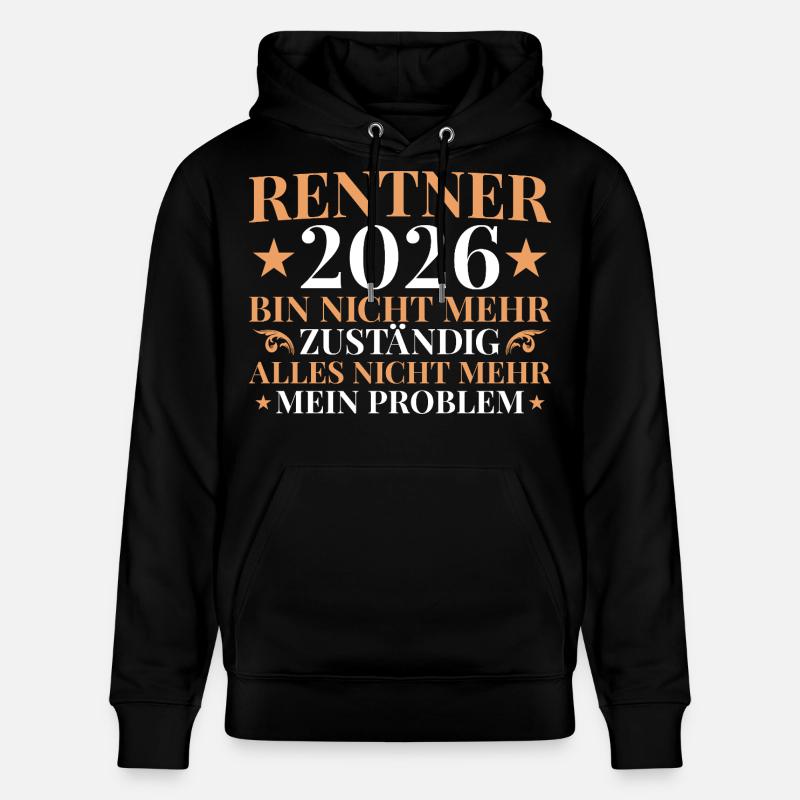 Retraités 2026 Plus responsables - retraite - Sweat à capuche bio CRUISER Stanley/Stella Unisexe - noir