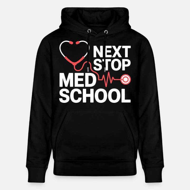 Med School Stethoscope Herz Tee - Stanley/Stella Unisex Bio-Hoodie CRUISER  - Schwarz