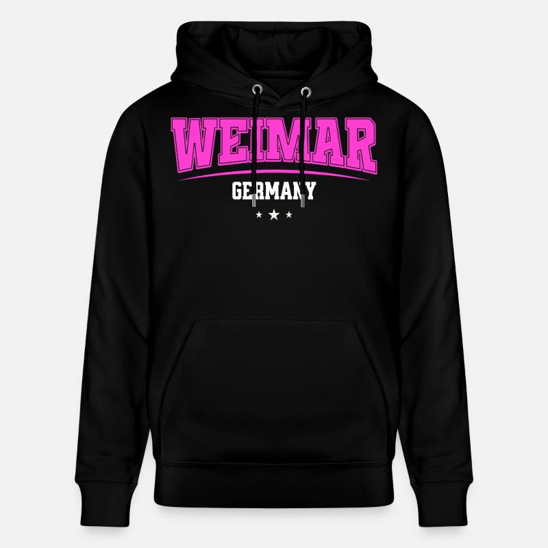 Logo rétro rose de Weimar, Allemagne - Sweat à capuche bio CRUISER Stanley/Stella Unisexe - noir