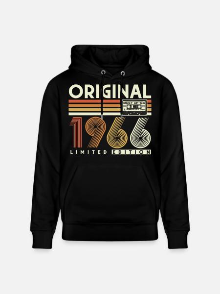 Vintage 1966 Vintage 60-års fødselsdag Retro - Stanley/Stella CRUISER økologisk unisex-hoodie - sort
