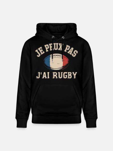 I can't I have rugby - Stanley/Stella CRUISER Unisex Organic Hoodie - black