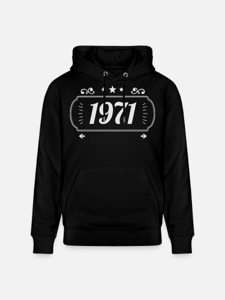 Vintage 1971 Retro Jubileum 1971 - Stanley/Stella Uniseks bio-hoodie CRUISER  - zwart