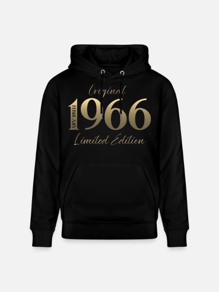 60e anniversaire février 1966 Millésime - Sweat à capuche bio CRUISER Stanley/Stella Unisexe - noir
