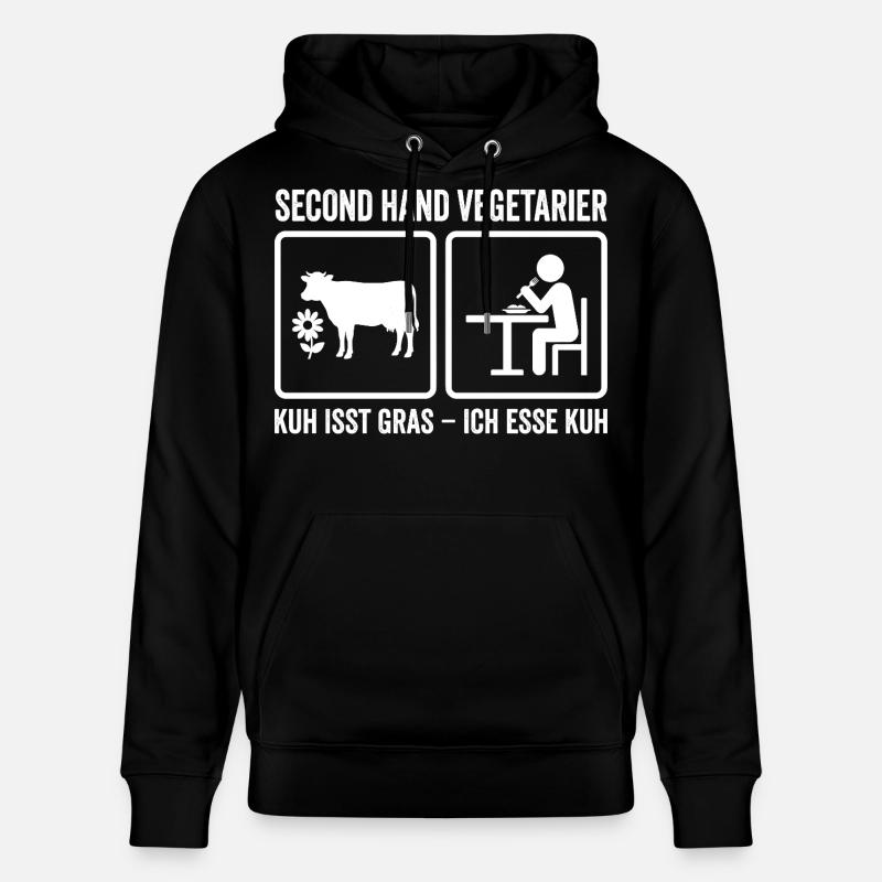 Second Hand Vegetarier – Lustiges Fleisch Design - Stanley/Stella Unisex Bio-Hoodie CRUISER - Schwarz