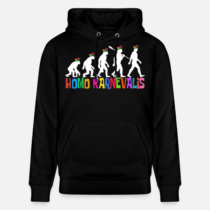 Homo Karnevalis | Evolution der Narren, Fastnacht - Stanley/Stella Unisex Bio-Hoodie CRUISER  - Schwarz
