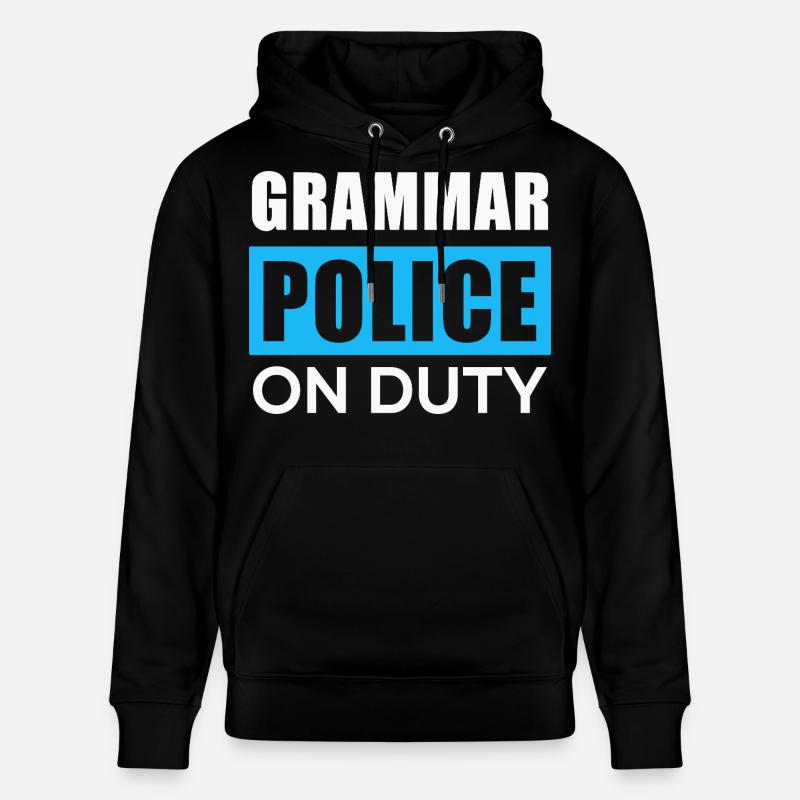 Grammatikpolizei im Einsatz - Stanley/Stella Unisex Bio-Hoodie CRUISER  - Schwarz