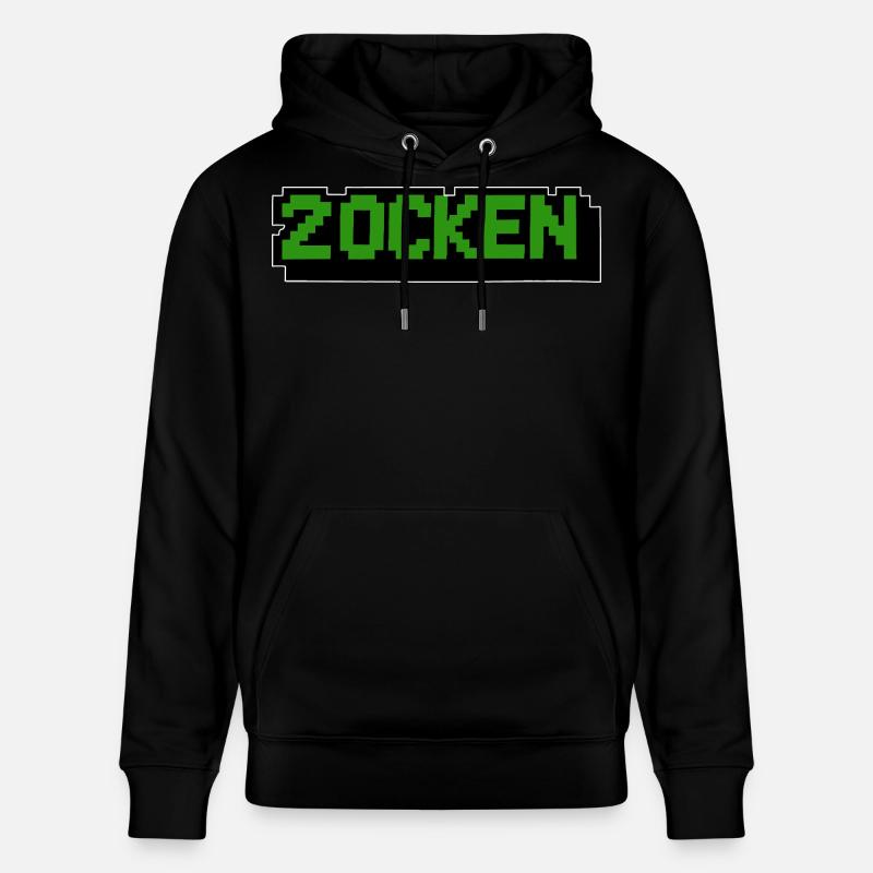 Lettering Zocken Retro Computer - Sweat à capuche bio CRUISER Stanley/Stella Unisexe - noir