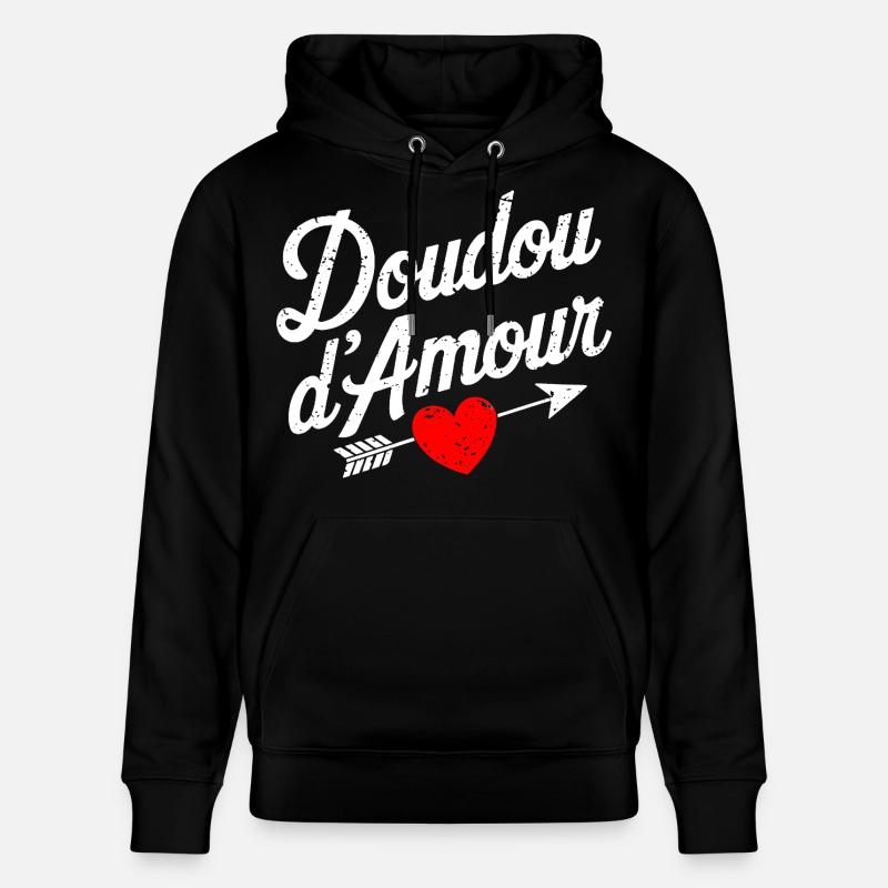 Doudou D'amour Saint valentin Couple - Sweat à capuche bio CRUISER Stanley/Stella Unisexe - noir
