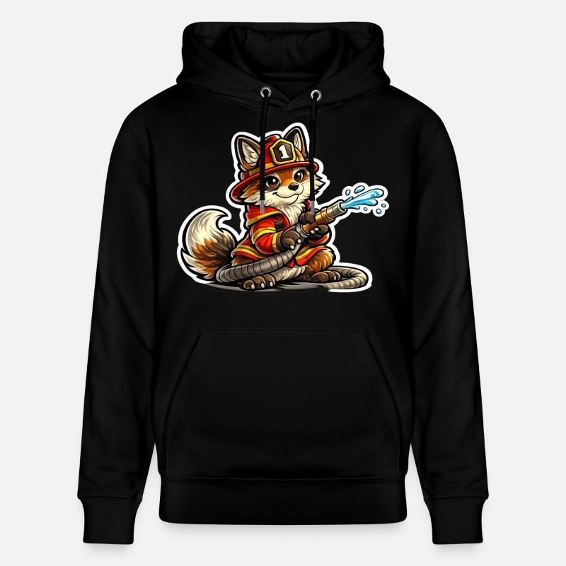 Fuchs Feuerwehrheld im Einsatz - Stanley/Stella Unisex Bio-Hoodie CRUISER  - Schwarz