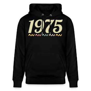 1975 - Stanley/Stella Unisex Bio-Hoodie CRUISER  - Schwarz - Vorne - Alina (178cm) & Michal (187cm)